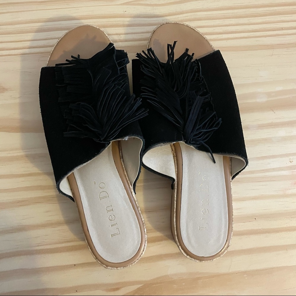SIZE 7 black SANDALS Anthropologie - Picture 1 of 7